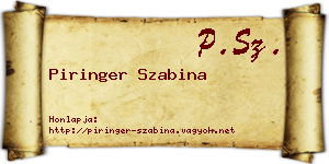 Piringer Szabina névjegykártya