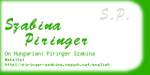 szabina piringer business card